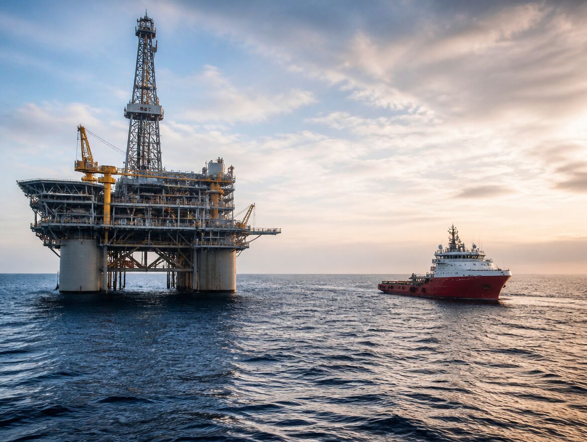 Plataforma petrolera en el mar