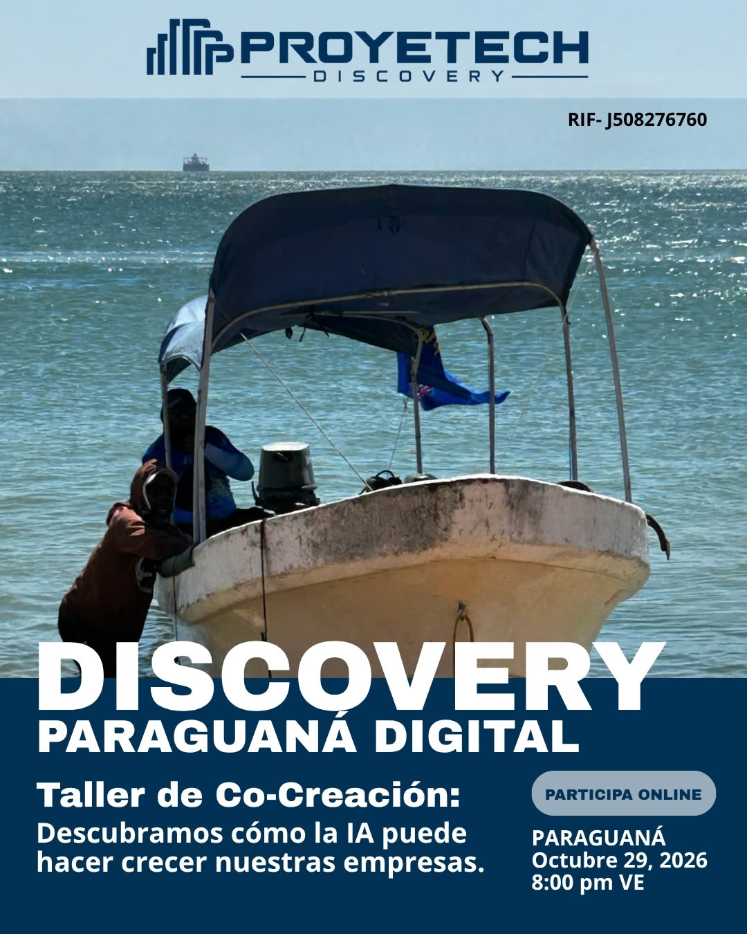 Pescadores con su lancha en la costa de Paraguaná